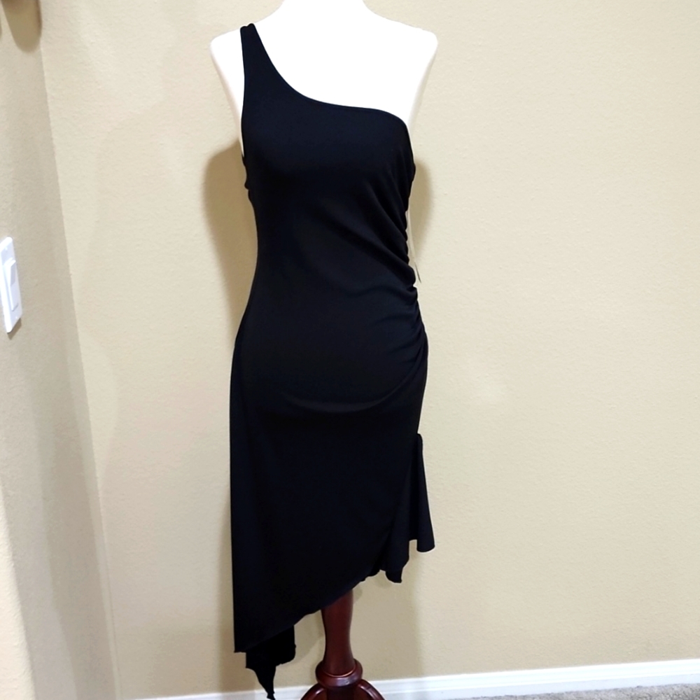 City  Triangles Black Midi Dress, Size Medium, NWT